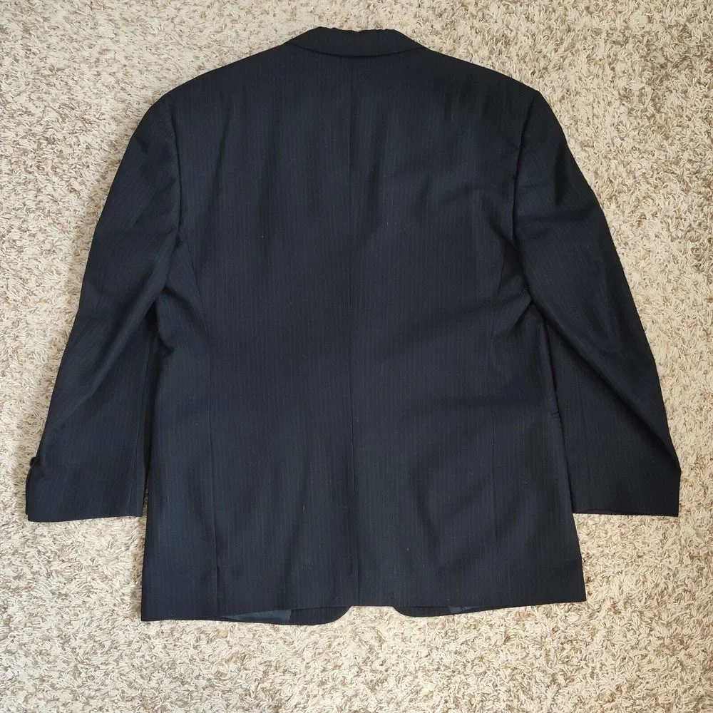 Hart Schaffner & Marx Pine's Men Size 42S Black Pinstripe Wool‎ Blazer